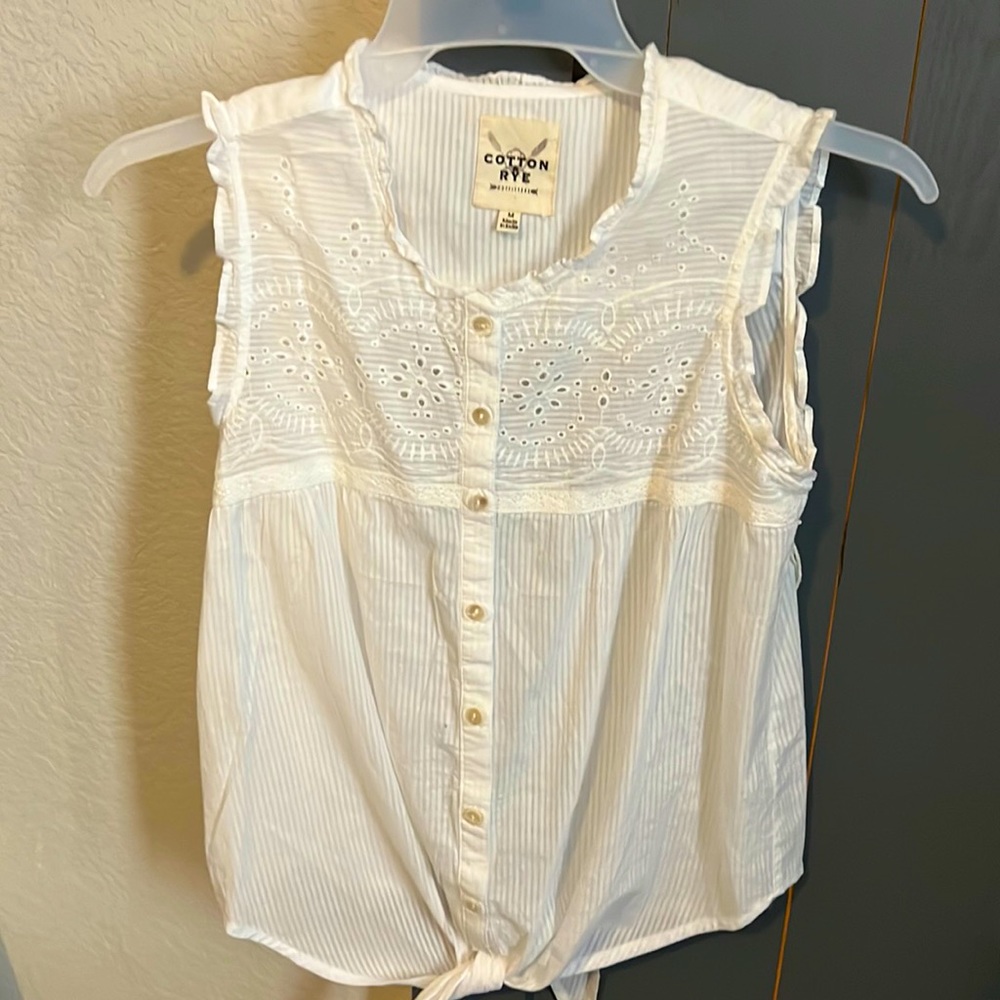 White button down tie bottom top, never worn.